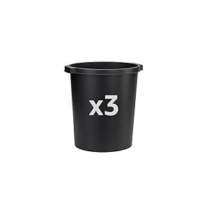 Jalema 2292860990 Lot de 3 poubelles en polypropylène recyclé Noir 15 l