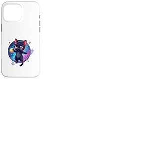 Dessin animé Chat dans l'espace Illustration Design Coque pour iPhone 16 Pro Max
