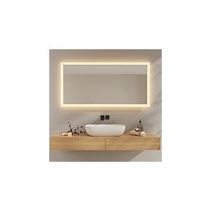 EMKE Miroir de Salle de Bain avec éclairage 120x60 cm, 3000K/6500K, Miroir antibrouillard avec Interrupteur à Bascule, IP44, Miroir Mural économique