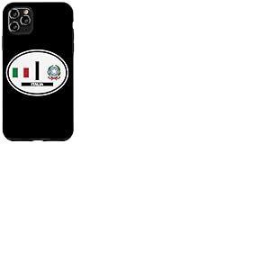 Autocollant ovale pour voiture avec drapeau et blason Italie Coque pour iPhone 11 Pro Max