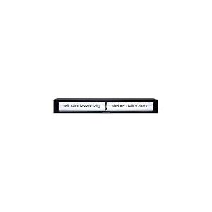 Cloudnola Horloge Texttime - Texte en Allemand, Horloge de Table ou Murale Vintage, Affichage Digital, à Pile, Cadran Rectangulaire Style Rétro, Noir & Blanc