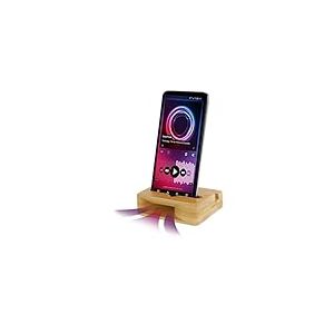 ROMINOX Présentoir pour Smartphone Amplify 3 en 1 - Support pour téléphone Portable et Tablette en Format Paysage et Portrait - avec amplificateur Audio pour Smartphone - Bois de Bambou