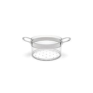 Belissam &ndash; Cuit-Vapeur En Verre Avec Couvercle &ndash; Diam&egrave;tre 20 cm &ndash; H 11 cm &ndash; Verre Borosilicate R&eacute;sistant & Acier Inoxydable &ndash; Cuisson Saine & Douce &ndash; Transparent, &Eacute;l&eacute;gant & Design &ndash; Tous Feux & Four