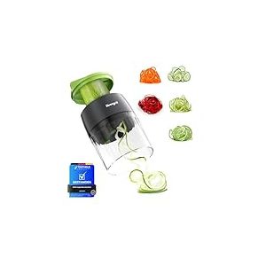 Ibergrif M522 Spiraliseur de Légumes, AméLiorée Spiraliseur de Courgettes Sans BPA, Lavable au Lave-Vaisselle, 4 en 1 Spiralizer Legume pour les courgette les Concombres