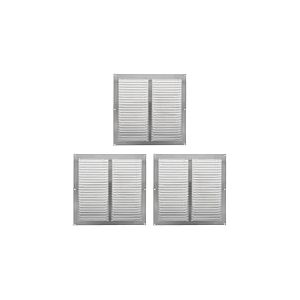 Amig - Grille de ventilation carr&eacute;e en Aluminium | Grilles d'a&eacute;ration pour sortie d'air | Id&eacute;al pour plafond de cuisine et de salle de bain | Dimensions : 300 x 300 mm | Couleur: Argent (Lot de 3)