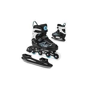 ATTABO Rollers pour Enfants Kylo 2 en 1 Bleu Polyvalent Ajustable pour Enfants 34-37 Haute Qualit&eacute; et Confort avec Roues de Duret&eacute; 82A et Roulements ABEC-7 Excellente Ajustement