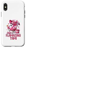 Flamazing Tami Pink Flamingo Tropical Beach Trip Femme Coque pour iPhone X/XS