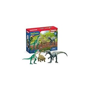 Schleich Dinosaurs | Attaque du Trio de Dino 72203 | Set de 3 Figurines Dinosaures | Coffret de Dinosaures pour Enfants | Jouet préhistorique dès 3 Ans | Exclusivité Amazon