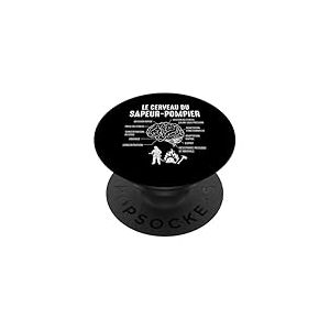 Le Cerveau de Sapeur-Pompier Pompiers Dr&ocirc;le Rigolo PopSockets PopGrip Adh&eacute;sif