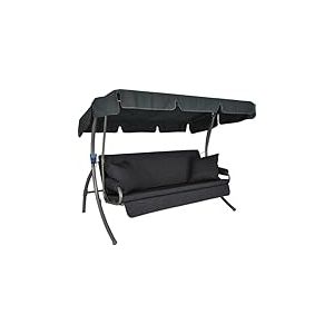 Angerer Hollywoodschaukel Trend Joy, Balancelle 3 Places Convertible en Lit, Structure en Acier Galvanisé, Auvent Réglable, Coussins Lavables, Made in Germany (Gris foncé)