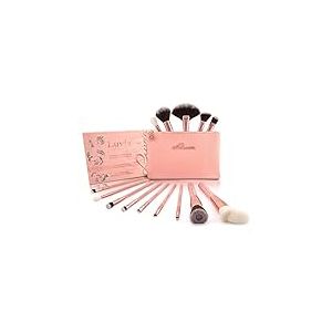 Luvia Lot de 14 pinceaux de maquillage avec trousse de maquillage pour maquillage - Rose doré vintage - 14 pinceaux de maquillage professionnels en nude/or rose - Idée cadeau - Cosmétique/maquillage végétalien