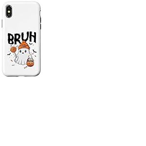 Bruh I Mean Boo Ghost Citrouille Batte Trick Or Treating Coque pour iPhone X/XS