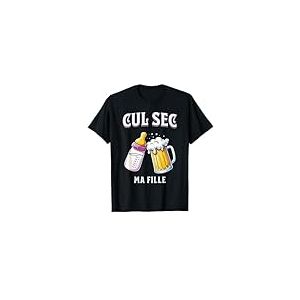 Cadeau Humour Pour Papa Naissance B&eacute;b&eacute; Fille Biberon & Bi&egrave;re T-Shirt