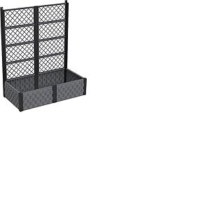 Duramax Jardini&egrave;re sur&eacute;lev&eacute;e rectangulaire avec treillis, id&eacute;ale pour l'int&eacute;rieur et l'ext&eacute;rieur, extensible d&eacute;sign, pour planter des herbes, des fleurs et des l&eacute;gumes, capacit&eacute; de 12L, Gris