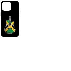Drapeau Jamaïque Guitare Acoustique Rétro Drapeau Jamaïque Coque pour iPhone 16 Pro