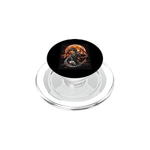 Cr&acirc;ne de Dragon Goth Lune Noir Gothique Femmes Cr&acirc;ne Dragon PopSockets PopGrip pour MagSafe