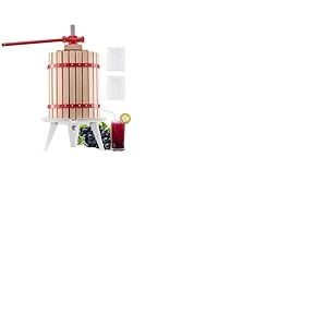 VEVOR Pressoir à Fruits Manuel 18 L, Presse à Vin Panier en Bois Massif avec 8 Blocs, Extraction de Jus Efficace, Presse à Jus, Huile d'olive, Raisin, Cidre de Pomme pour la Cuisine et la Maison