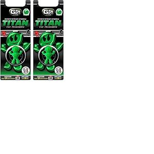 GS27 - D&eacute;sodorisant Voiture &agrave; Clipser Titan 3D - Parfum Voiture 100% Fran&ccedil;ais - Pomme Verte (Lot de 2)