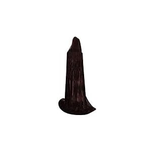 BIGXIAN Longue cape &agrave; capuche en velours pour costume d'Halloween pour homme et femme, marron, Medium