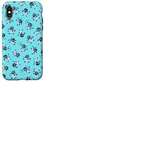 Astro Bot All-Over Print Repeating Poses Aqua Video Game Coque pour iPhone X/XS