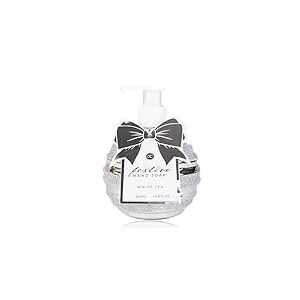 Accentra Festive Savon pour les mains dans un distributeur à pompe avec paillettes, 320 ml, savon liquide pour les mains, parfum thé blanc