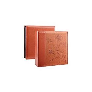 Artmag Album photo de 10 x 15 cm, 500 photos de mariage et de famille, couverture en cuir, peut contenir 500 photos horizontales et verticales de 10 x 15 cm avec pages blanches (marron)