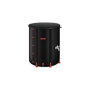 VEVOR R&eacute;cup&eacute;rateur d'eau de Pluie Pliable 201 L R&eacute;servoir d'eau de Pluie en PVC 1000D, Syst&egrave;me de R&eacute;cup&eacute;ration Eau, avec Robinet, Kit Trop-Plein, Bac de Collecte pour Arrosage Potager de Jardin, Noir