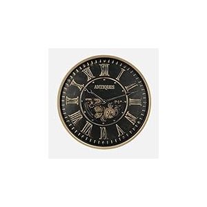 VoltShine Horloge Murale Noire et Or, 60 x 60 x 8 cm, avec Mouvement d'engrenage, idéale pour la décoration intérieure et Le Design Moderne.