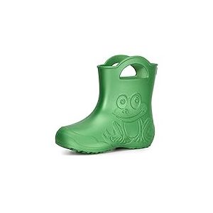 Ladeheid EVA Bottes de Pluie Enfant Bottes en Caoutchouc Légères pour Enfants pour Garçons et Filles LA-CA-01 (Vert Émeraude, 24/25 EU)