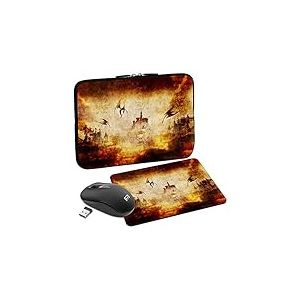 PEDEA Design Étui de Protection pour Ordinateur Portable jusqu'à 17,3 Pouces Motif Carte Globale Marron