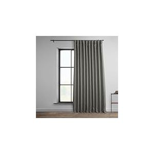 HPD Half Price Drapes BOCH-LN185-P Rideaux occultants Extra Larges en Lin pour Chambre à Coucher et Salon (1 Panneau), 254 cm de Large x 243,8 cm de Long, Gris Blazer