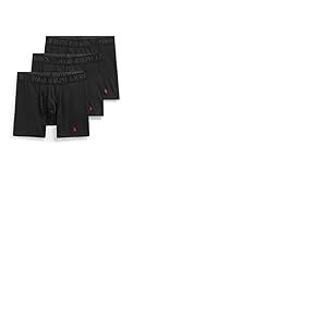 POLO RALPH LAUREN Men's 4d Flex Cotton Modal Stretch Boxer Briefs 3-Pack Boxeur ajusté, Polo Noir, S (Lot de 3) Homme