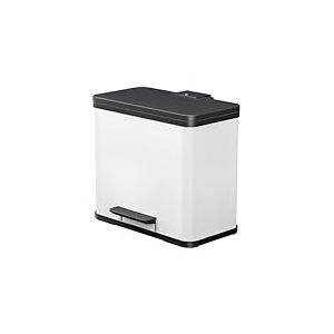 Poubelle de tri s&eacute;lectif 3 bacs &agrave; p&eacute;dale 30L (9+9+9) Hailo &Ouml;ko Trio Plus L Inox