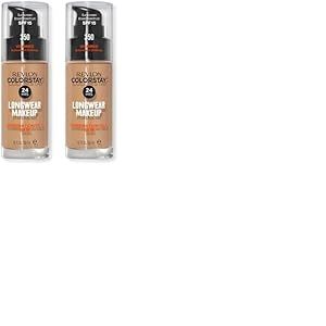 Revlon ColorStay - Fond de teint Longue Tenue 24H - Maquillage Teint et Soin Peaux Mixtes à Grasses - Formule Nourrissante et Protectrice à Base de Vitamine E - SPF 15-30 ml - N350 Rich Tan (Lot de 2)