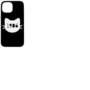 Chat né en 1986 Ans Anniversaire Maman de chat Papa de chat Coque pour iPhone 15