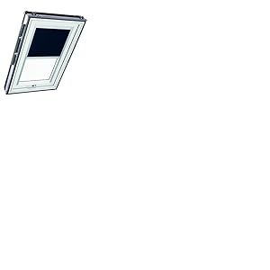 Store d'obscurcissement Roto ZRV Originale - Occultation Presque Totale - Rail de Guidage Argent - pour la Série Designo R6/R8, i8 et Classic 64/84 - Taille 094/160 | 09/16 - Couleur du Tissu Bleu