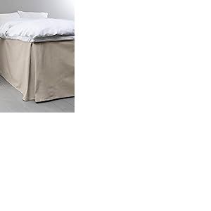 Jotex Jupe de lit Colour - 100% Coton Bio de qualité supérieure - Hauteur : 60 cm - Gris Beige - 180 x 200 cm