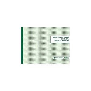 Exacompta - R&eacute;f. 6615E - Paquet de 5 Registres Inspection du Travail et C.S.E. Observations et mises en demeure - Format horizontal : 24 x 32 cm - 16 pages num&eacute;rot&eacute;es