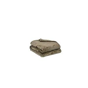 Couverture Polaire Polyester Taupe 180 x 220 cm - POYET MOTTE - Gamme MICROFLANELLE