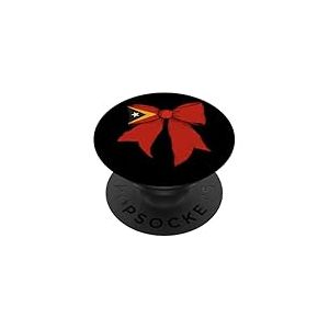 Timor-Leste Timor Oriental Timor Oriental Pride Girl Coquette Bow PopSockets PopGrip Adhésif