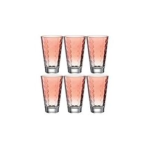 LEONARDO HOME 025902 Optic Lot de 6 Verres Verre Rouge Orange 300 ml