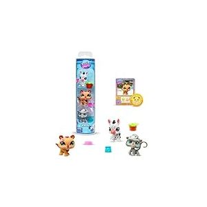 BANDAI Littlest Pet Shop Pack de 3 Zoo Pets BF00597 Lot de 3 Animaux domestiques, Accessoire, Carte Collector et Code virtuel, g&eacute;n&eacute;ration 7, Animaux de Compagnie #96, #97, #98, Enfants de 4 Ans +