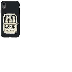 Sardines Sauvages p&ecirc;ch&eacute;es &agrave; l'huile d'olive Funny Retro Vintage Coque pour iPhone XR