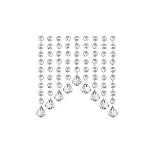 Jishi Guirlande de Perles de Cristal de 10 m à Suspendre pour décoration de Porte, centres de Table, Lustre, Prisme, Perles, décoration de Sapin de Noël – Pendentif Diamant Acrylique Transparent
