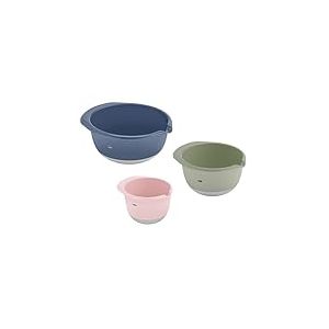 Emsa K324S3 Prep&Bake Lot de 3 bols mélangeurs en plastique | 1,4 + 2,8 + 4,7 l | Fond antidérapant | Stabilité idéale | Lèvre verseur pour un versement précis et propre | Passe au lave-vaisselle |