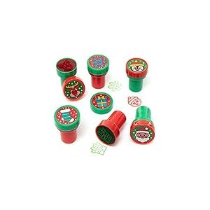 Baker Ross FC199 Tampon Peinture Enfant en Mousse Auto Encreur motif Noel - Lot de 12, Tampon en Mousse, Tampon Encreur Motif, Tampon Enfant, Tampon Encreur, Loisirs Creatifs Enfants
