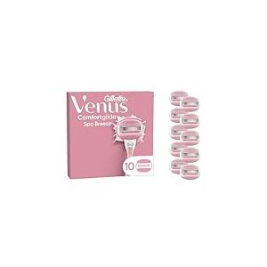 Gillette Venus ComfortGlide Breeze Pour Femme, 10 Recharges De Lames, AUTHENTIQUES, Barres Parfumées, Sans Besoin De Gel A Raser, Cartouches A 3 Lames Conçus Pour Corps Et Poils