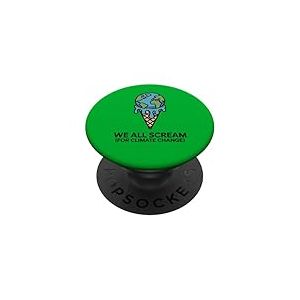 We All Scream for Climate Change Hot Ice Melting Cream PopSockets PopGrip Adhésif