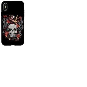 Cr&acirc;ne de Serpent et Poignard Vintage Tatouage Traditionnel Coque pour iPhone X/XS