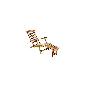 SAM Puccon Chaise Longue de Jardin Pliable et réglable en Teck Massif